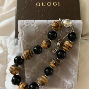 Gucci bracelet bamboo and blank onyx